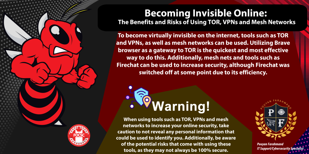 Becoming Invisible Online: The Benefits and Risks of Using TOR, VPNs and Mesh Networks